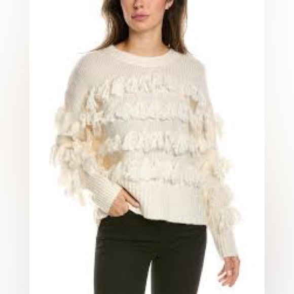 Cinq a Sept Aurelia Sweater Ivory Large NWT